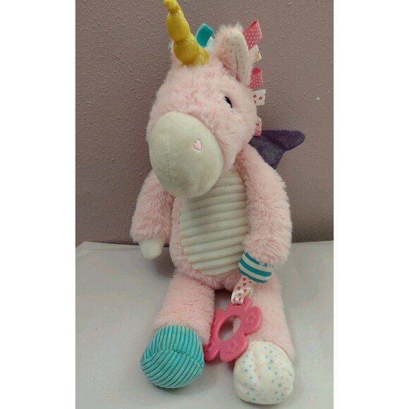 Make Believe Ideas Pink Unicorn Sensory Plush Baby Toddler Stuffed Animal Toy - Picture 2 of 9